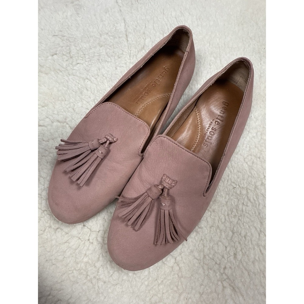 Gentle Souls Eugene Tassel Pink Loafer Flats‎ Women's 7.5 Boho Comfort Shoes